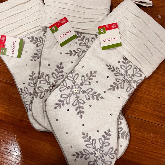 Other - NWT Bundle of 3 Linen Embroidered & Sequined Stockings